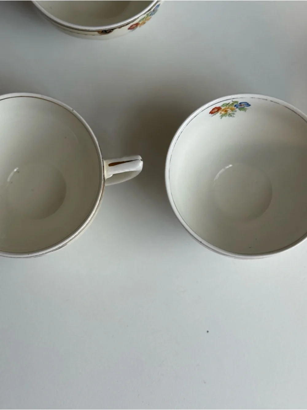 Set 8 Grindley England Vintage Teacup Gold Floral Porcelain